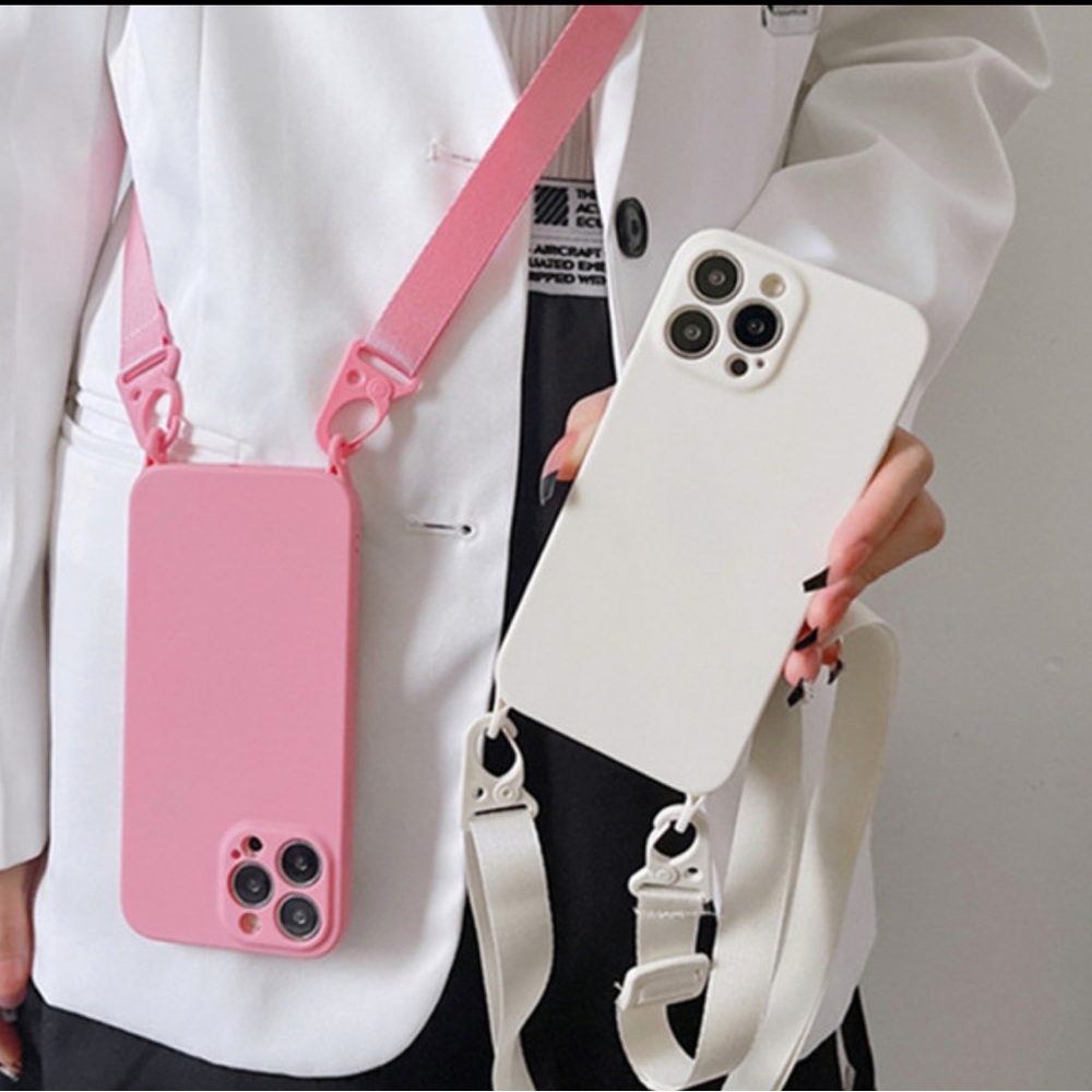 Colour is Black. iPhone 13 crossbody necklace strap landyard. Brand new